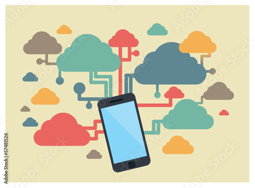 infographie : le cloud en flat screen
