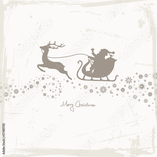 Christmas Sleigh & Snowflake Beige/Taupe Scratches