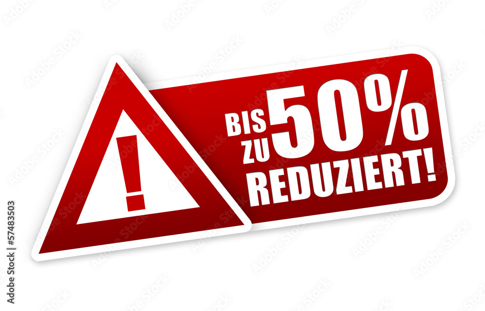 Bis zu 50 % reduziert! Button, Icon Bis zu 50 % reduziert! Button, Icon