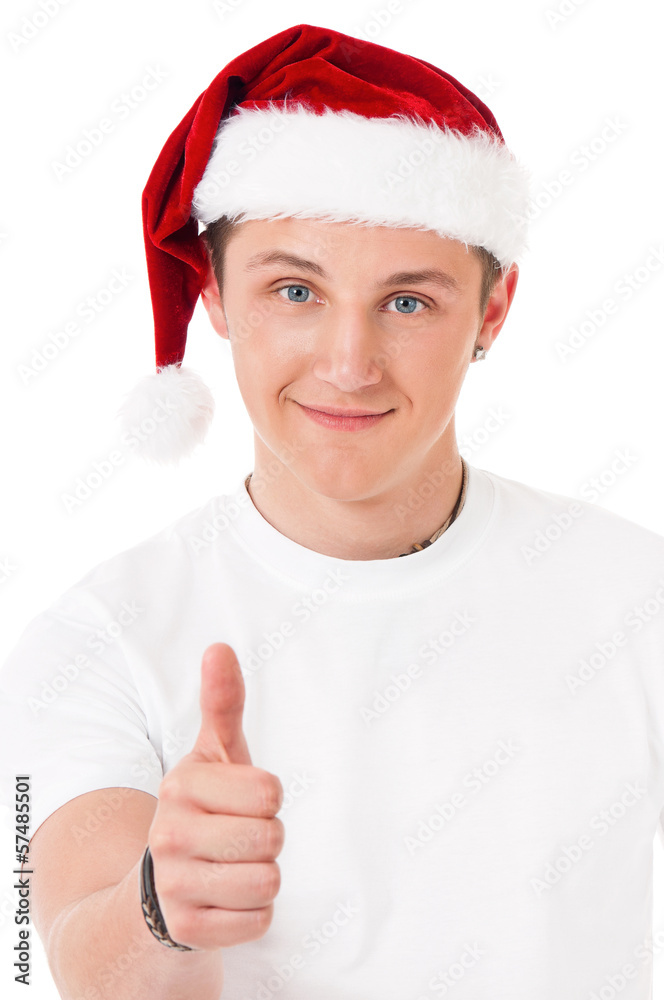 Man in Santa hat Man in Santa hat