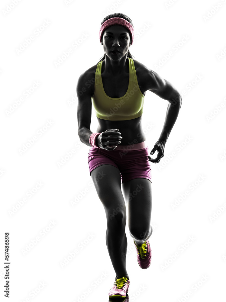 woman runner running silhouette