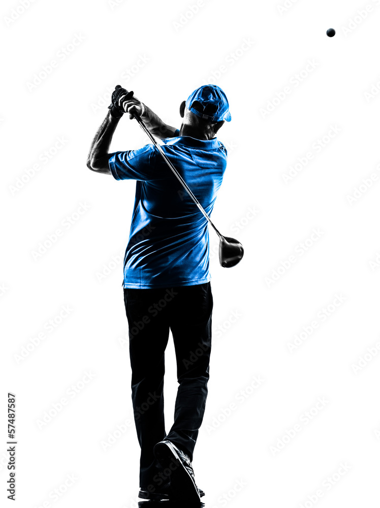 man golfer golfing golf swing  silhouette