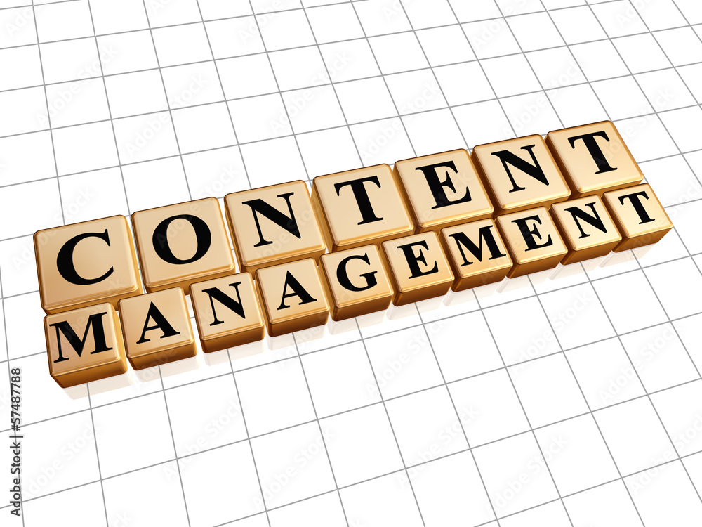 content management in golden cubes - internet concept content management in golden cubes - internet concept