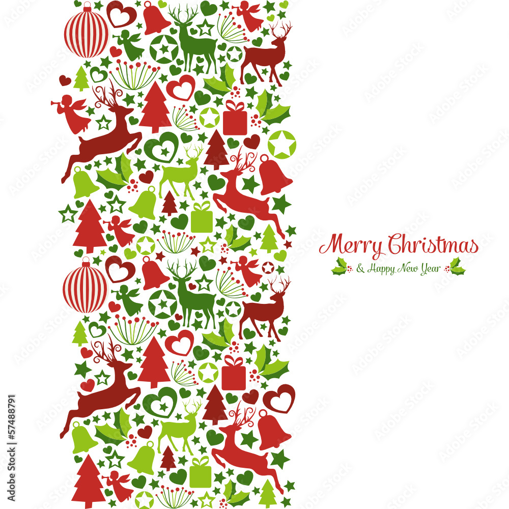 Weihnachtskarte aus weihnachtlichen Symbolen