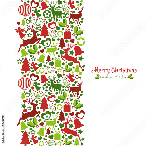 Weihnachtskarte aus weihnachtlichen Symbolen