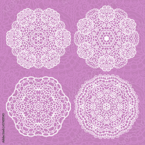 Set of four lace decorative ornaments photo