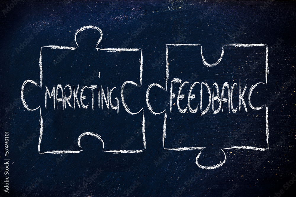 Fototapeta premium marketing & feedback, jigsaw puzzle design