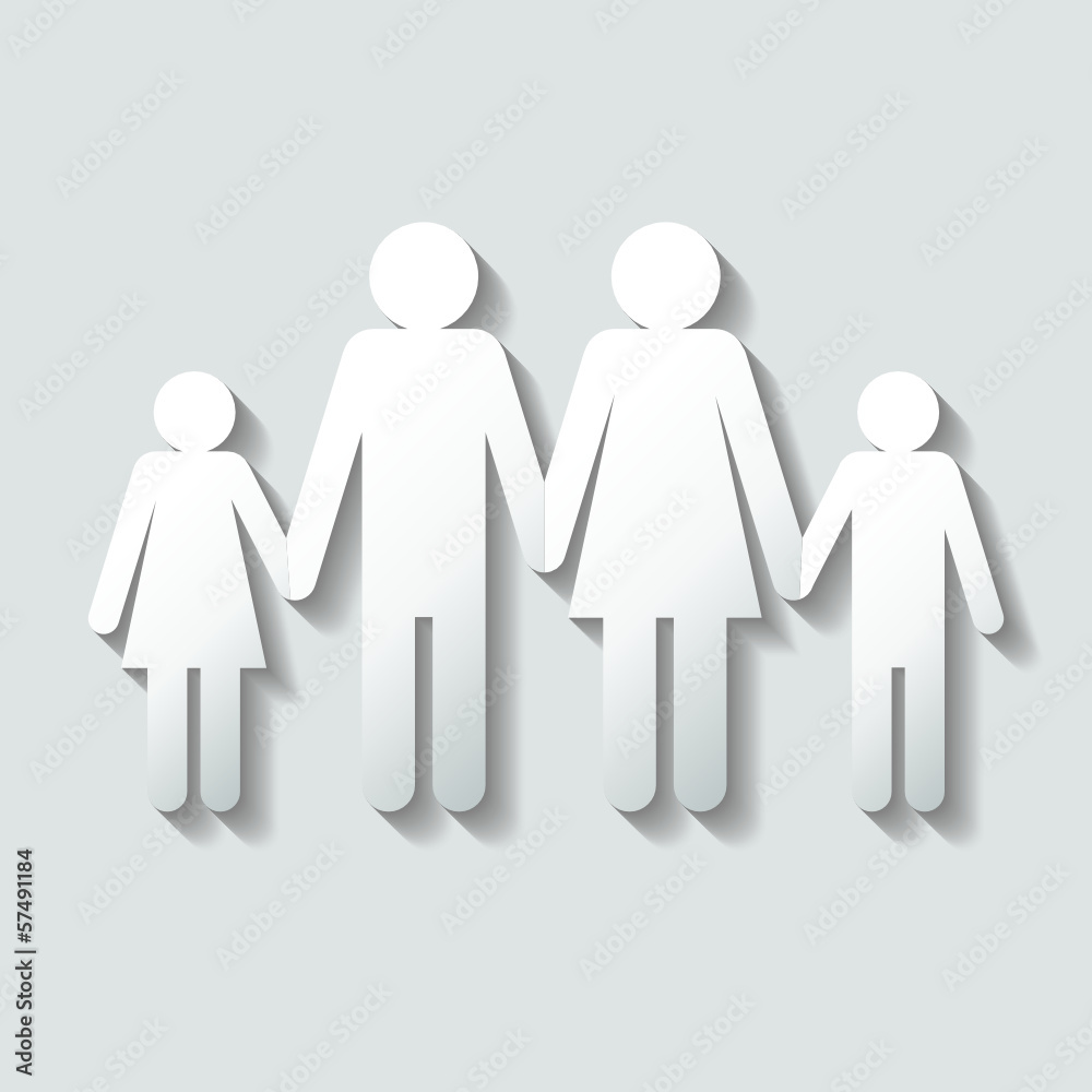 Family Girl/Dad/Mom/Boy Paper Silhouette Family Girl/Dad/Mom/Boy Paper Silhouette