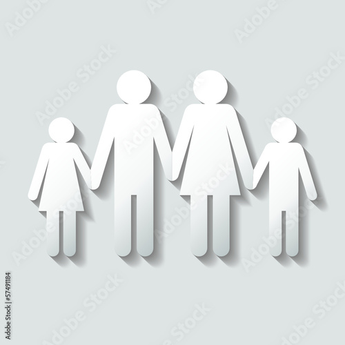 Family Girl/Dad/Mom/Boy Paper Silhouette