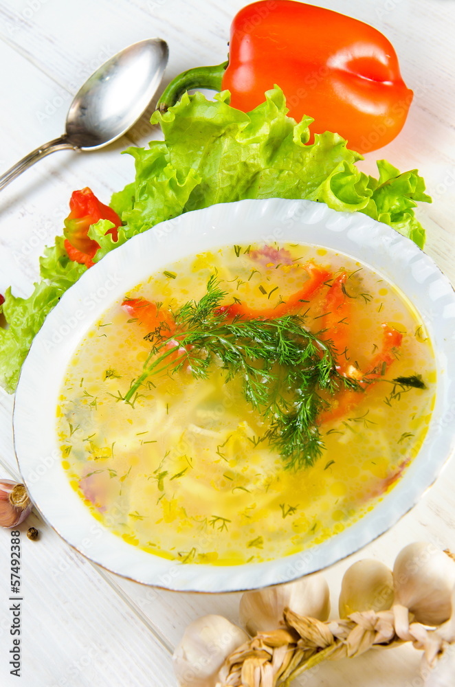 chicken soup with vegetables