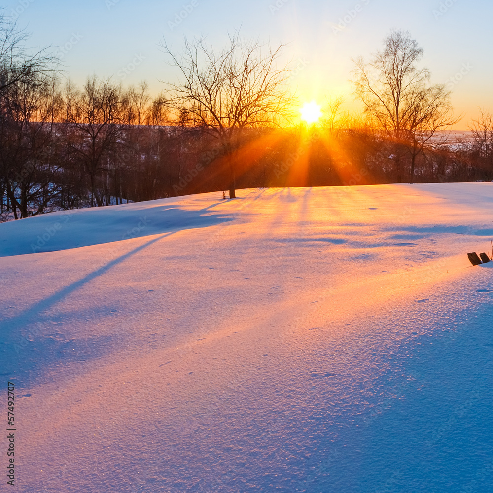 Obraz premium Winter sunset