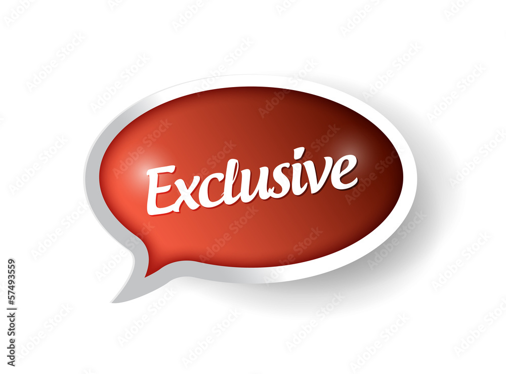 exclusive message on a speech bubble. illustration exclusive message on a speech bubble. illustration