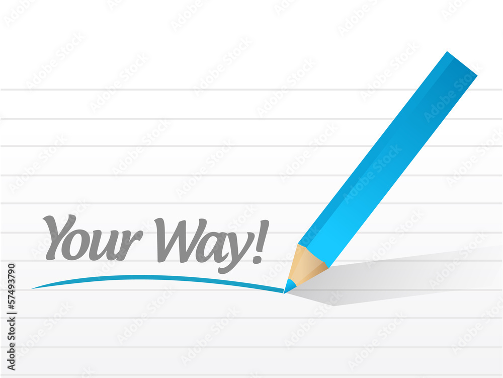 your way written message illustration design your way written message illustration design