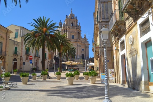 Town Square of Ragusa Ibla Sicily Italy photo