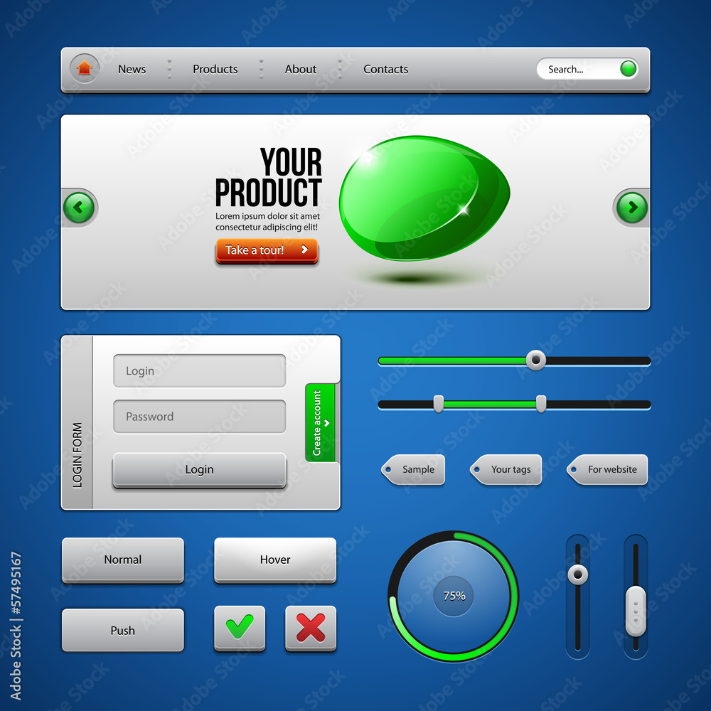 Colored UI Controls Web Elements 3 Colored UI Controls Web Elements 3