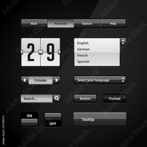Clean Dark User Interface Controls 4