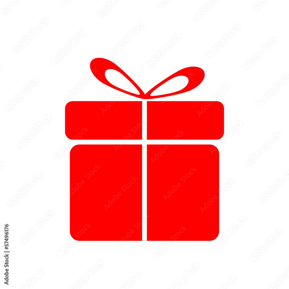 Vestor red gift box on white background Vestor red gift box on white background