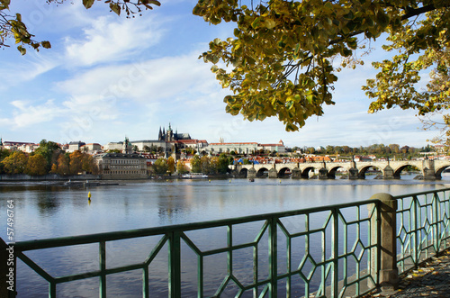 Canvas Print Prague Castle and Charles bridge, Czech Republic