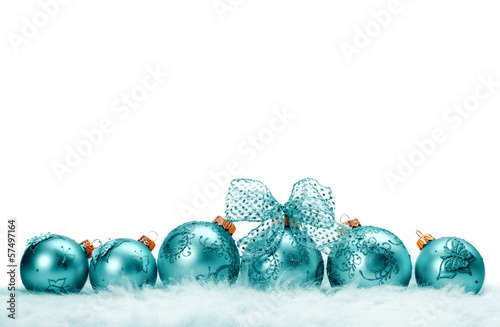 row of Christmas balls