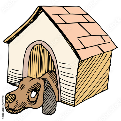 Dog Alone in Doghouse