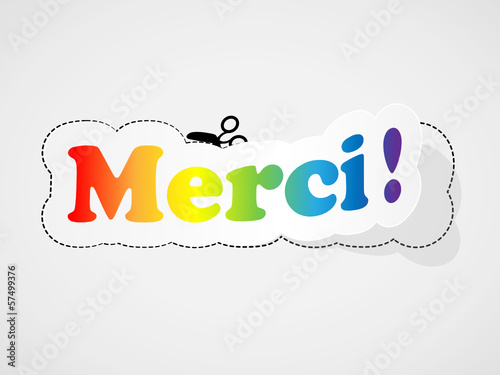 Etiquette "MERCI" (remerciements carte gratitude joie plaisir)