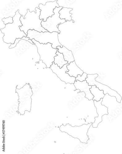 Italia vettoriale con regioni