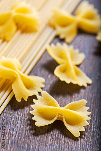 Вry pasta in the shape of bows