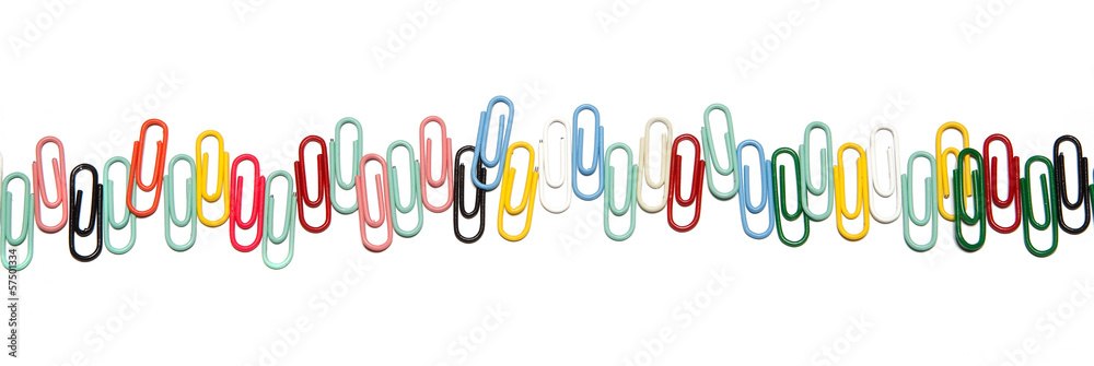 A row of colorful clips A row of colorful clips