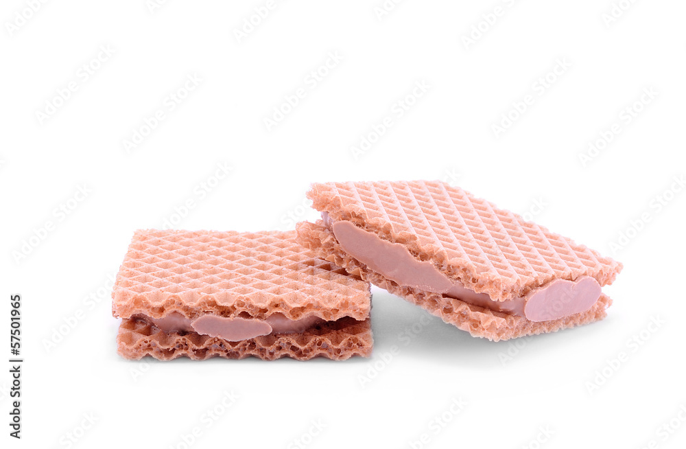 Filled wafers isolated on white background Filled wafers isolated on white background