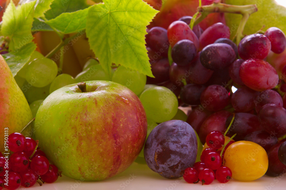 Fresh fruits mix isolated on white background. Fresh fruits mix isolated on white background.