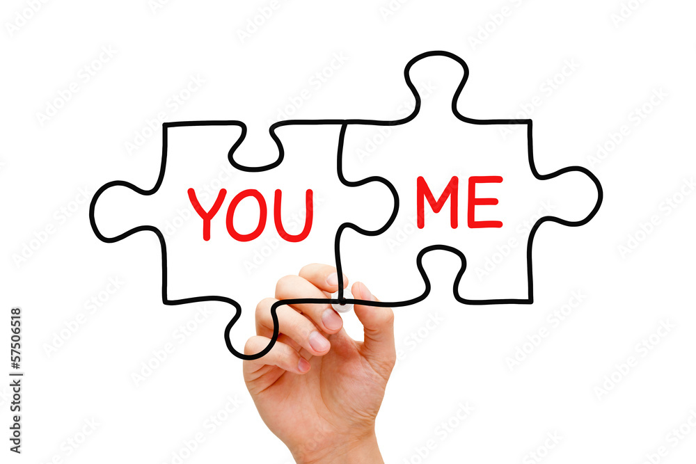 Fototapeta premium You and Me Puzzle Concept