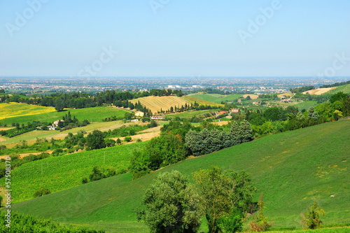 Italy, Romagna Apennines hills view from Bertinoro village