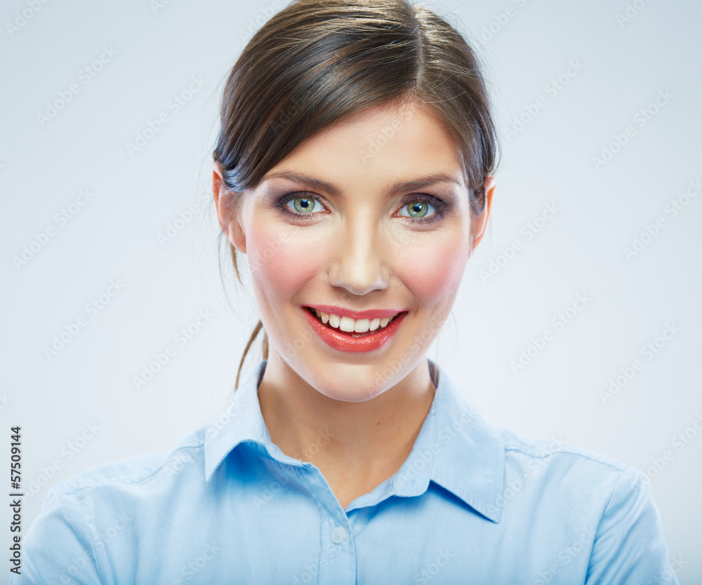 Business woman close up face portrait. Female model close up Business woman close up face portrait. Female model close up