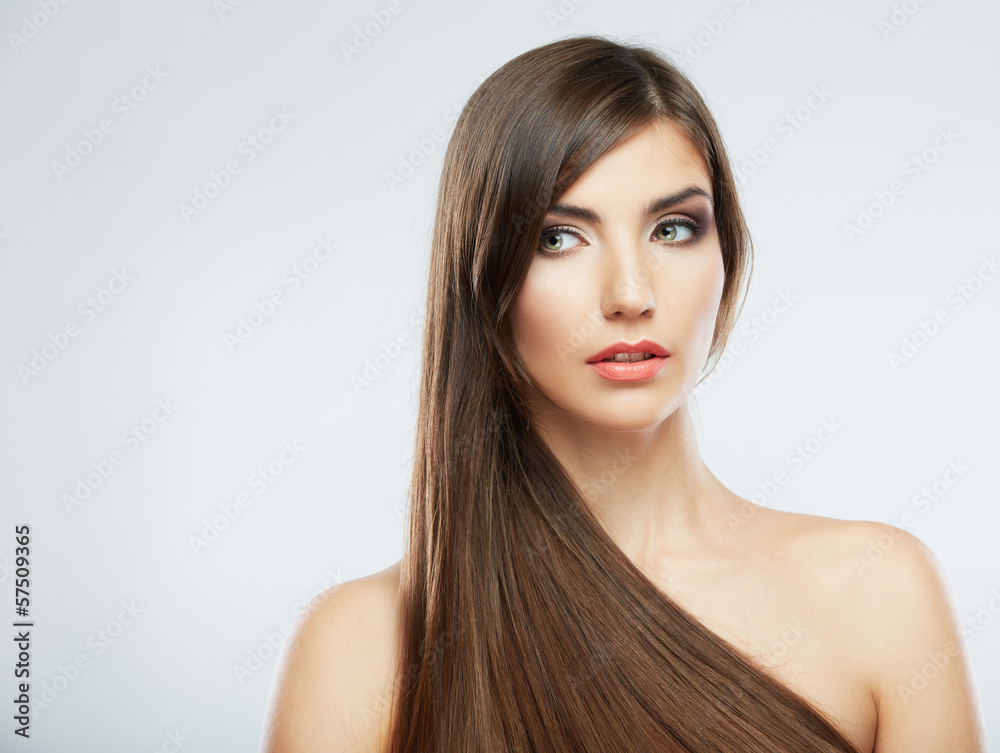Fototapeta premium Healthy clean skin and makeup on beautiful face of model.