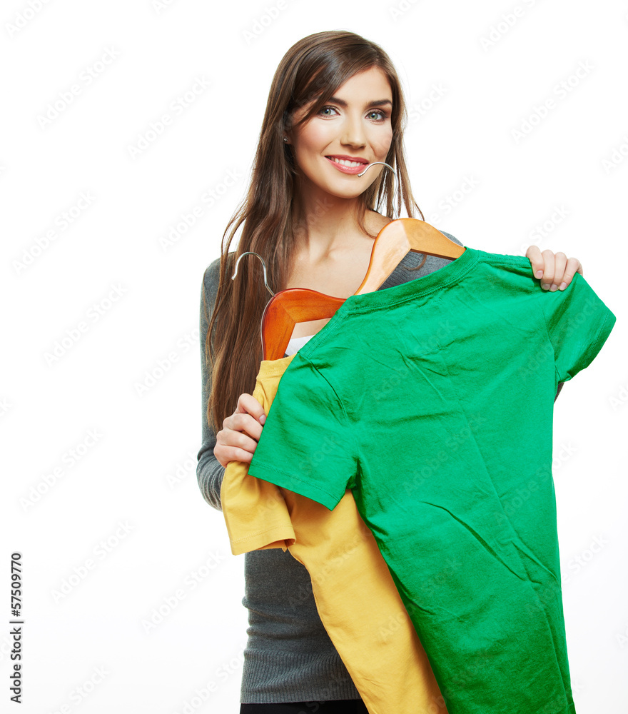 Young casual woman style isolated over white background Young casual woman style isolated over white background