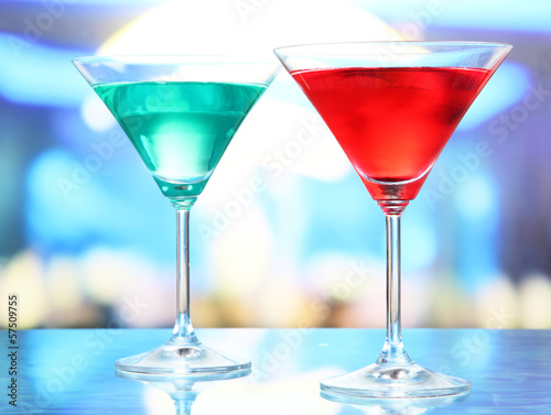 Cocktails on bright background