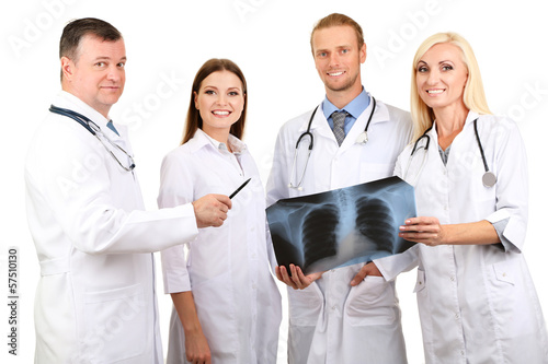 Medical workers isolated on...