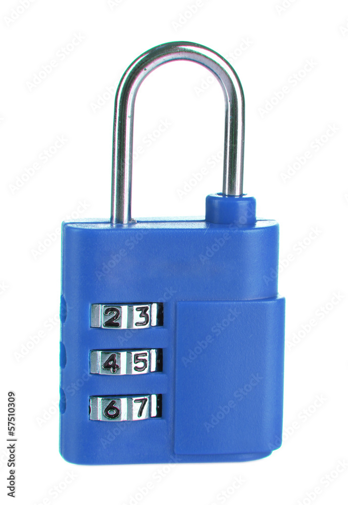 Blue padlock isolated on white Blue padlock isolated on white
