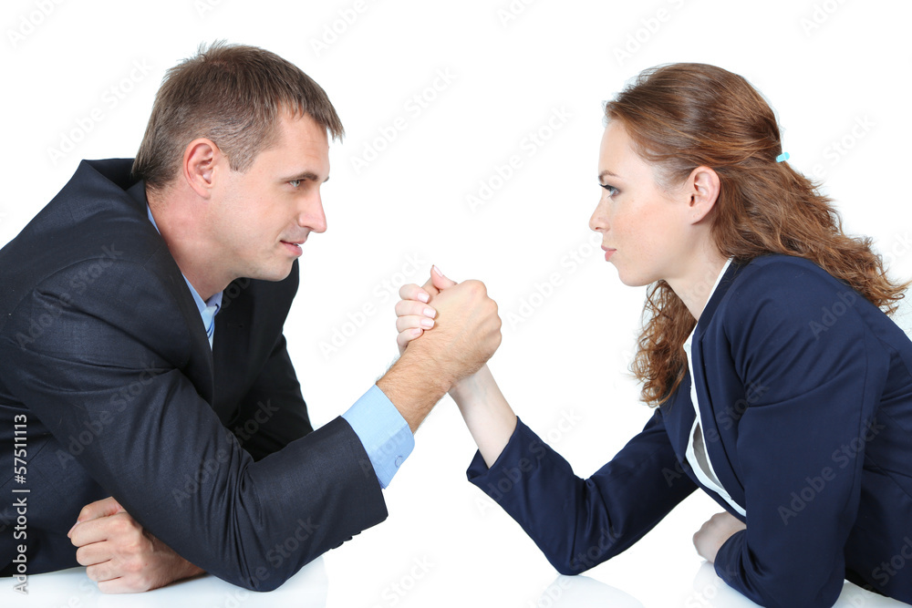 Business people wrestling isolated on white Business people wrestling isolated on white