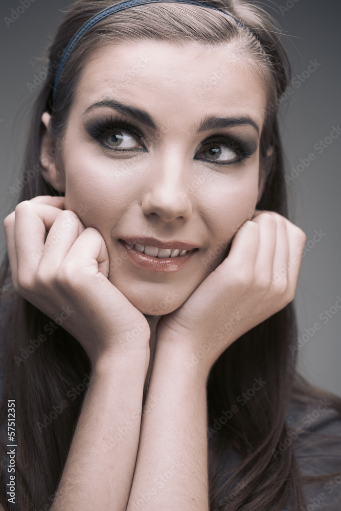 Woman hair style fashion portrait Woman hair style fashion portrait