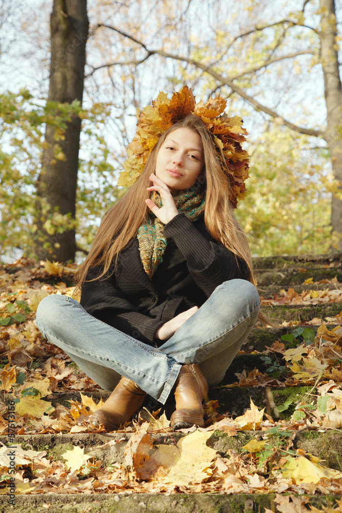 girl in autumn park girl in autumn park