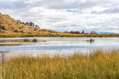 Fototapeta Naklejka Na Ścianę i Meble -  Lake Titicaca,South America, located on border of Peru