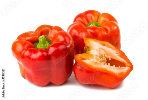 red bell pepper isolated