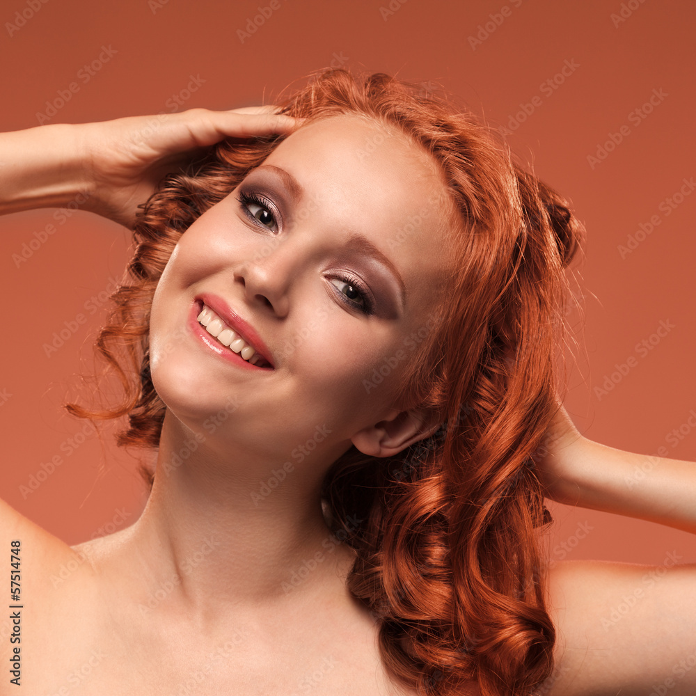 Fototapeta premium Beauty Portrait. Curly Hair