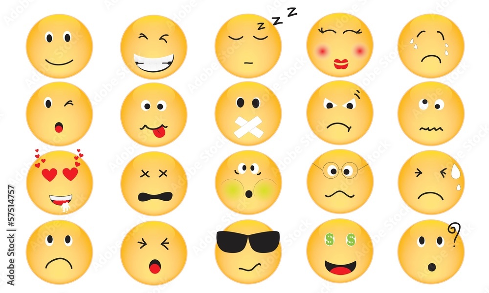 Vector Set of Emotion Icons Vector Set of Emotion Icons