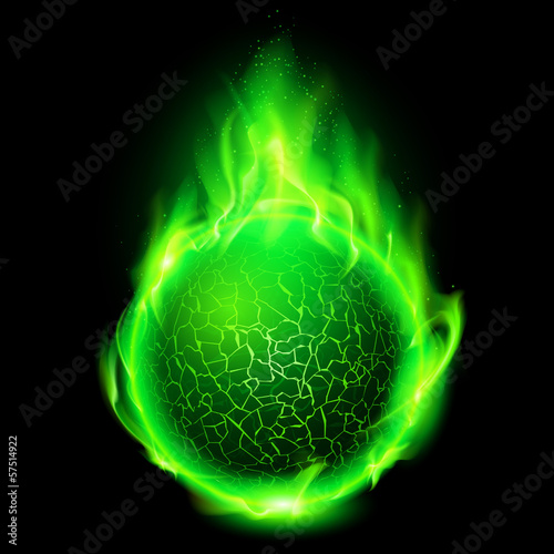 Fiery lava ball.