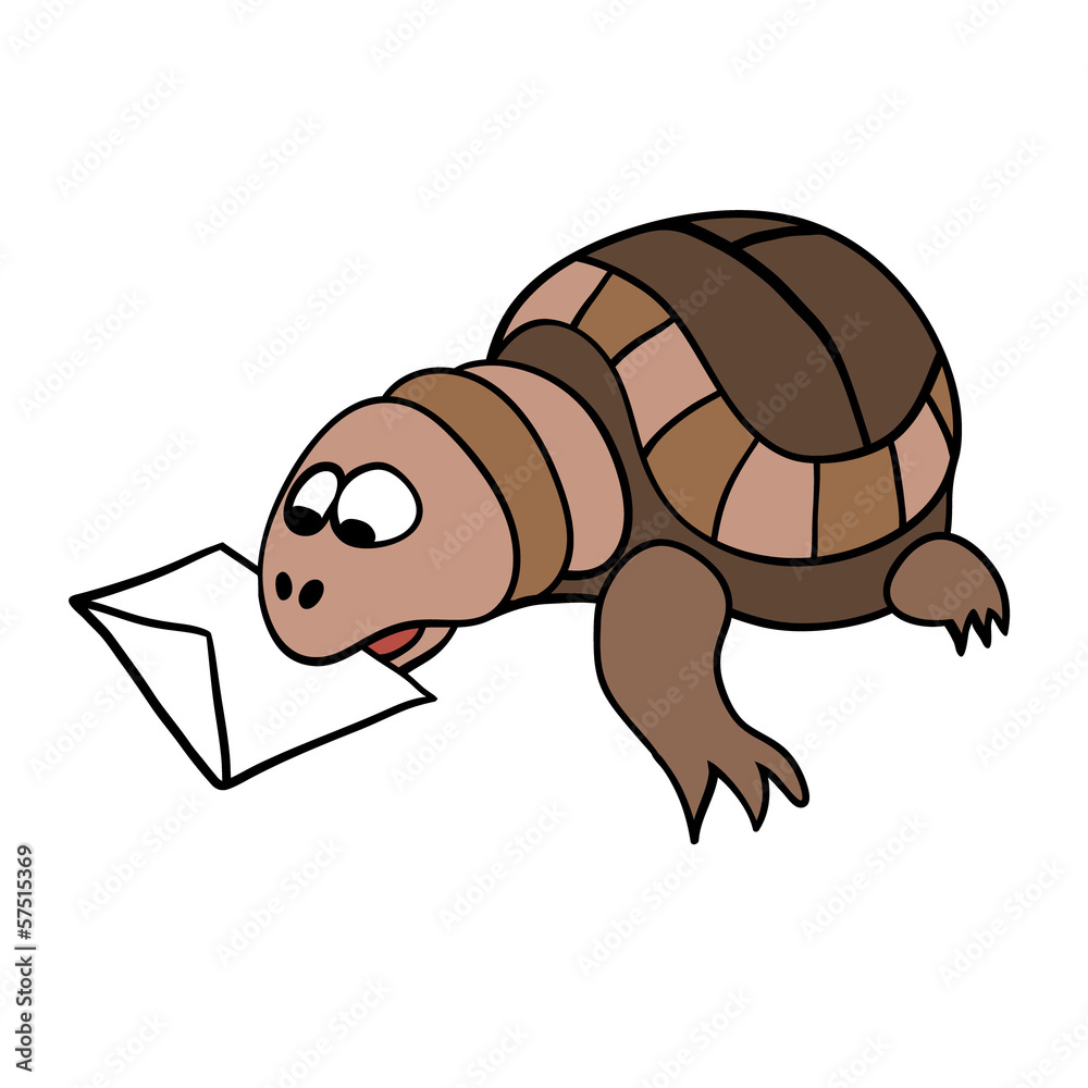 Naklejka premium Turtle and letter