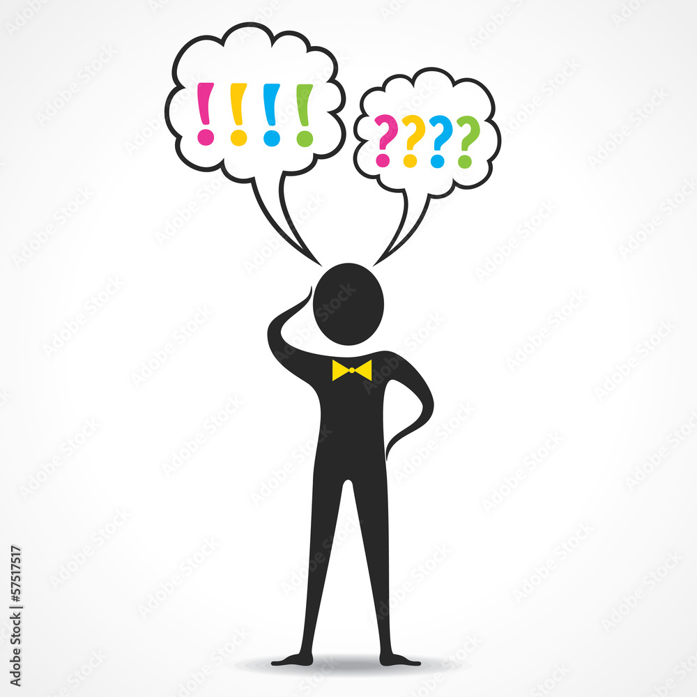 Businessman thinkinging concept - vector illustration Businessman thinkinging concept - vector illustration