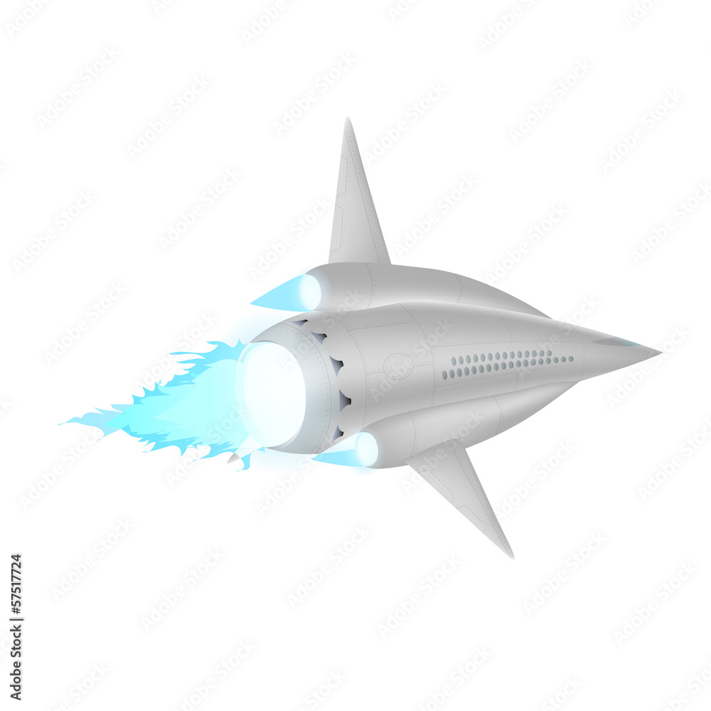 Fototapeta premium Space ship isolated