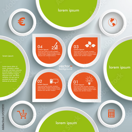 Infographic Colored Lotus Drops Rings Circles Grunddatei